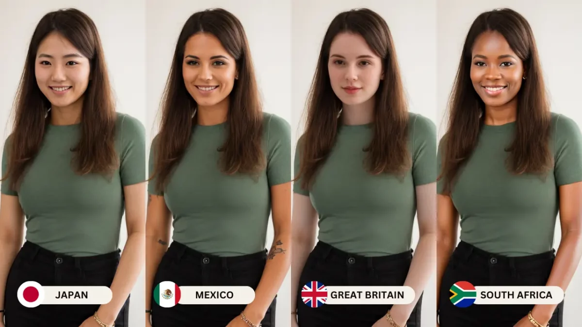 Skin Color Generator featured image of a girl in green top with different nationalities