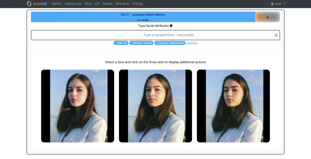 how to change face with AI using EraseID creating multiple identities