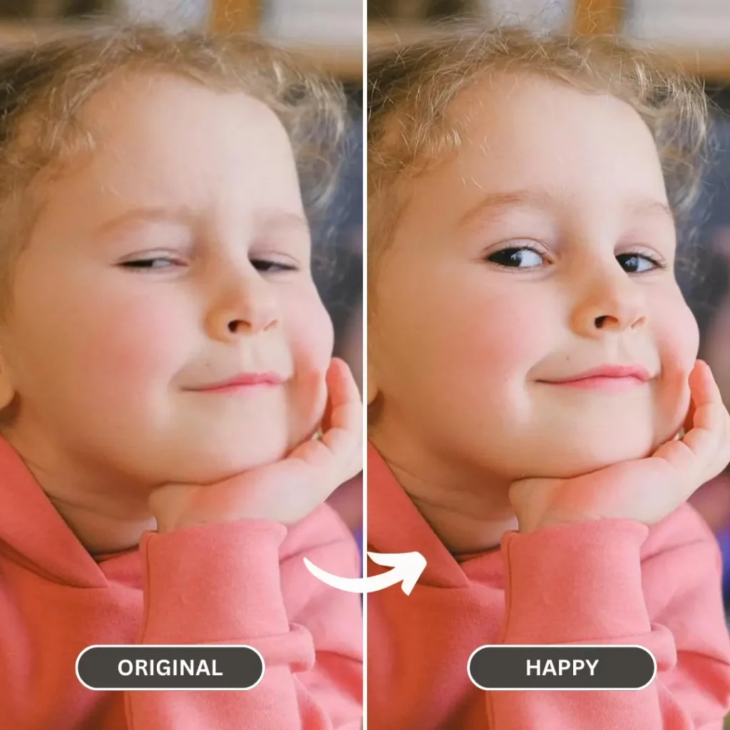 add smile to photo of girl and making her expressions happy using EraseID