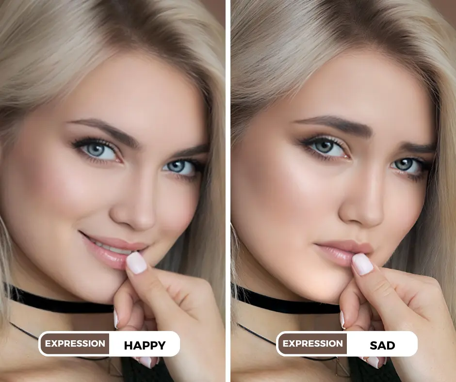 Sad Face Filter by using EraseID change expression feature