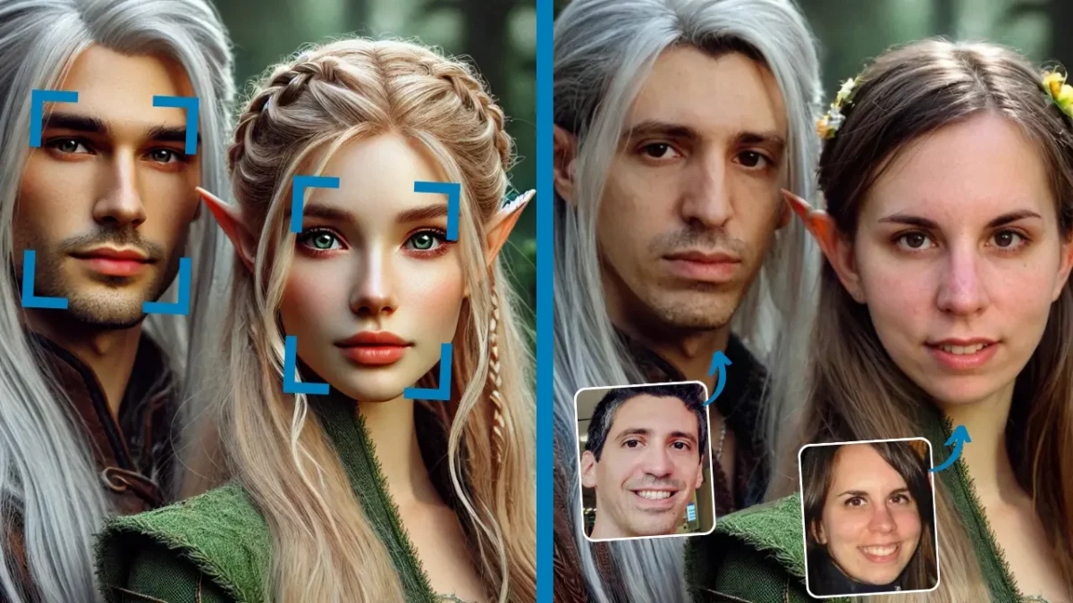 Face Swap AI - Featured Image of a couple with swapping faces as elfs