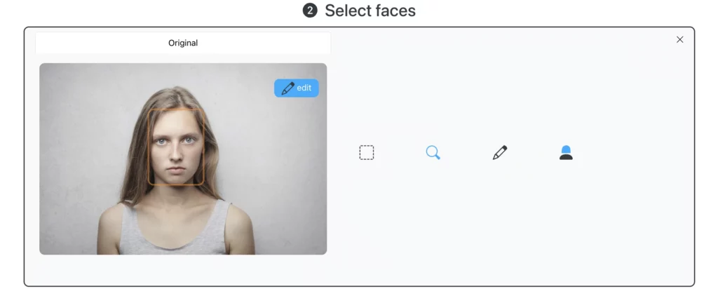 Uploading an image to an AI angry face generator named EraseID