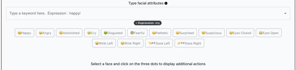 changing expressions feature by EraseID and using Cry expressions