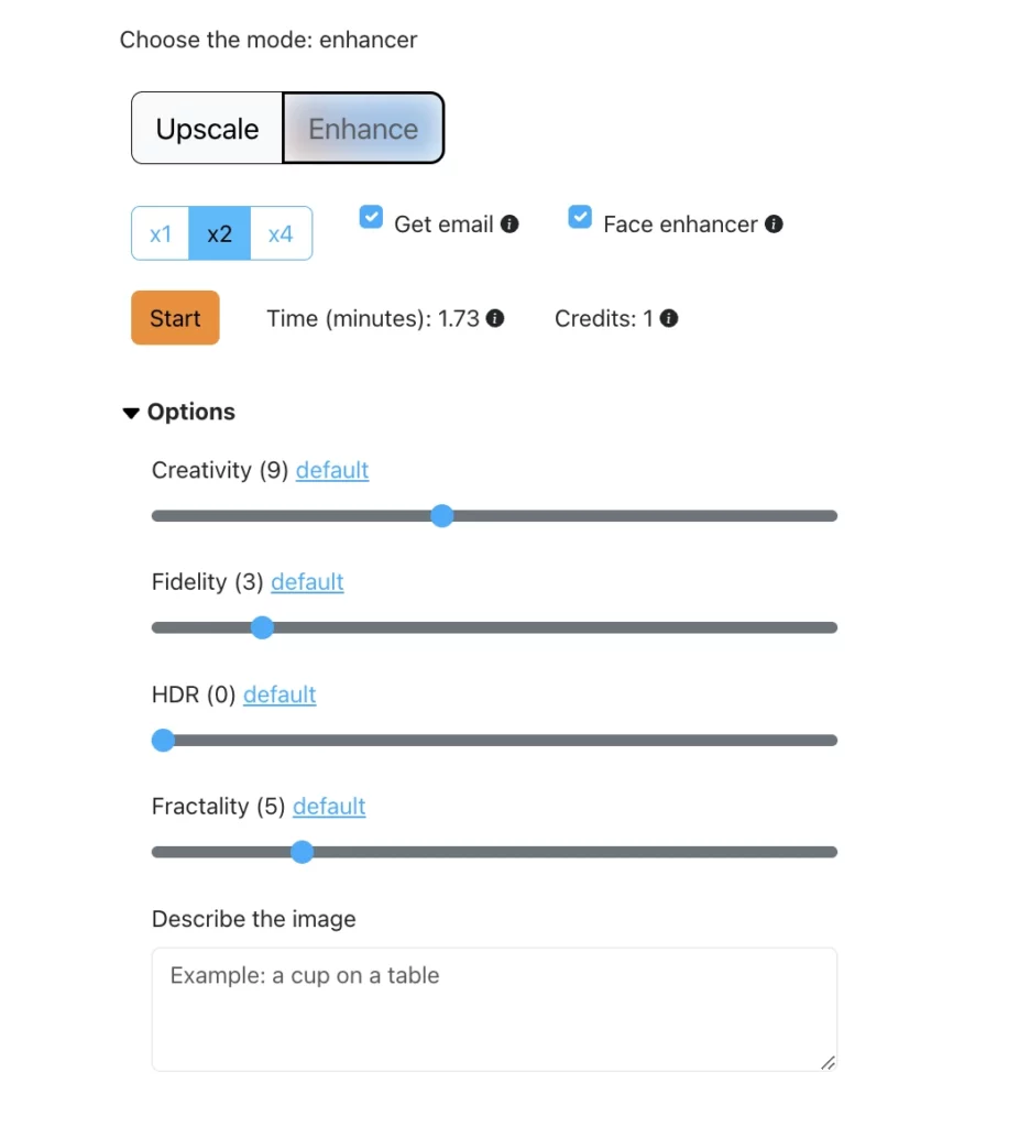 Enhancement settings of SuperID to enhance images