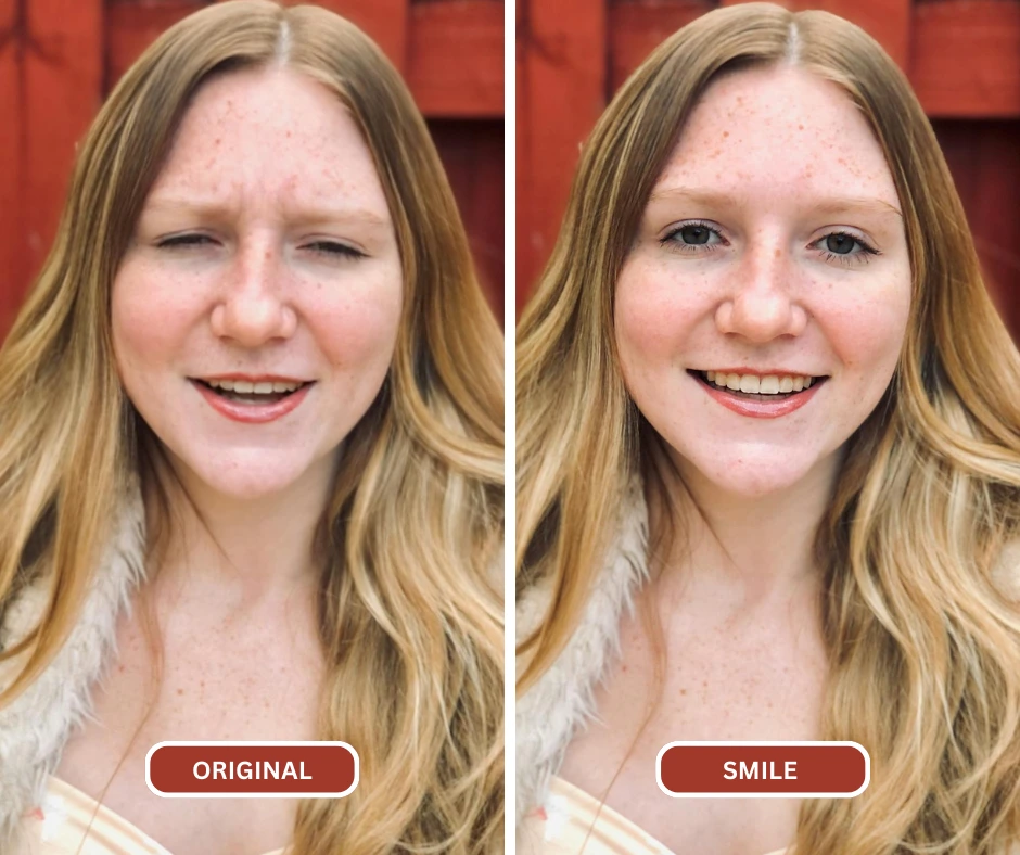 Portrait of a Beautiful Woman with Long Blonde Hair using fix my smile app