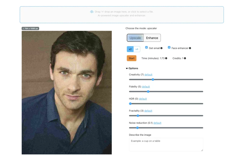 SuperID is a blur remover tool being used on a blurred image of a man in blue polo shirt