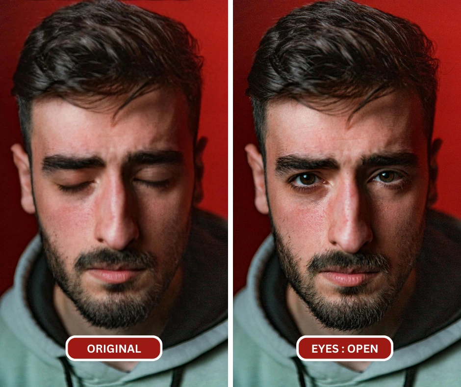 Change Expressions feature by eraseid to open eyes of a bearded man