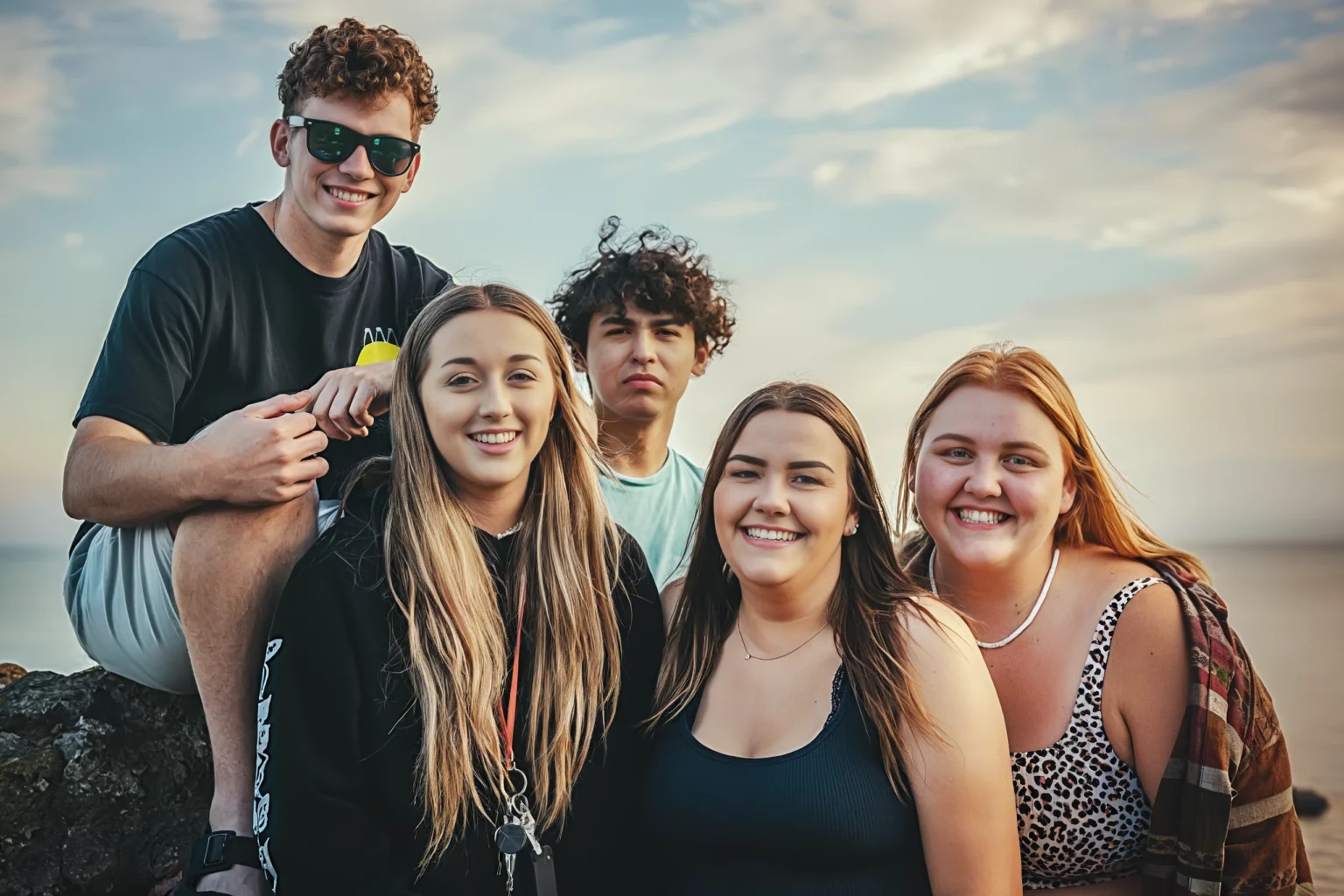 how to put smiley face on picture of a Sad guy in a group photo